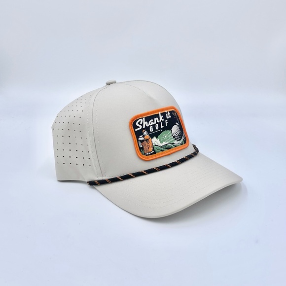 NEW Shank It Golf Patch Rope Desert White Breathable SnapBack Hat Adult OSFM - Picture 1 of 10
